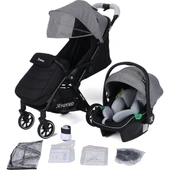 Wow Kabin Boy Tek Elle Kolay Katlanır Travel Bebek Arabası Autofold Grey Black thumbnail 1