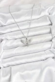 pilelistore 316L Çelik Zincir Gümüş Renk Melek Model Kadın Kolye - TJ-BKO10622 - 2