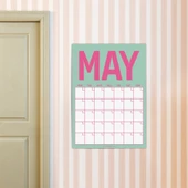 Zamansız Aylık Planlayıcı Dev Takvim, Sürekli Takvim, 12 Ay Tarihsiz Takvim, 33 x 48 cm, A4, Pastel Parlak Retro Renkler thumbnail 6