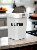 Motek COB-410 Comfort Dustbin 8 Litre Çöp Kutusu Kovası Beyaz thumbnail 1
