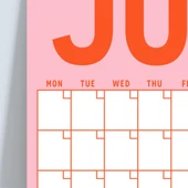 Zamansız Aylık Planlayıcı Dev Takvim, Sürekli Takvim, 12 Ay Tarihsiz Takvim, 33 x 48 cm, A4, Pastel Parlak Retro Renkler thumbnail 3