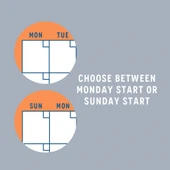 Zamansız Aylık Planlayıcı Dev Takvim, Sürekli Takvim, 12 Ay Tarihsiz Takvim, 33 x 48 cm, A4, Pastel Parlak Retro Renkler thumbnail 5