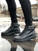 New Toronto Siyah Deri Bağcıklı Erkek Spor Bot - 2