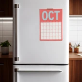 Zamansız Aylık Planlayıcı Dev Takvim, Sürekli Takvim, 12 Ay Tarihsiz Takvim, 33 x 48 cm, A4, Pastel Parlak Retro Renkler thumbnail 7