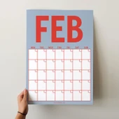 Zamansız Aylık Planlayıcı Dev Takvim, Sürekli Takvim, 12 Ay Tarihsiz Takvim, 33 x 48 cm, A4, Pastel Parlak Retro Renkler thumbnail 2