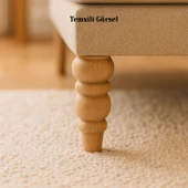 Bohem 17 cm  4'lü Set Boyasız Ham Doğal Ahşap Ayak Silindir Mobilya Koltuk Kanepe Ayağı Aparat Dahil thumbnail 2