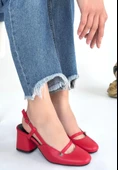 Jecci Kırmızı Cilt Topuklu Ayakkabı thumbnail 3