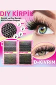 800 Parça Kendin Yap Kirpik Seti – 9-16mm Küme Kirpikler, Cımbız, Fırça ve Yapıştırıcı ile Birlikte Büyük Kapasiteli Kitap Seti - 3