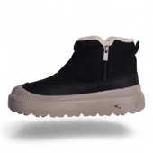 Twincers 2028 Siyah-Bej Kadın Kışlık Düz Bot Ayakkabı thumbnail 3