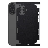 Iphone 17 5G ile Uyumlu Arka Kaplama 360  Deri Desenli Siyah - 1