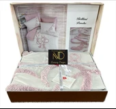 Puff Nakışlı Ranforce Çift Kişilik Anneler Günü Nev Takımı Bellini Pembe thumbnail 10