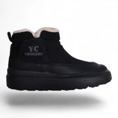 Twincers 2028 Siyah Kadın Kışlık Düz Bot Ayakkabı - 5