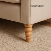 Bohem 17 cm  4'lü Set Boyasız Ham Doğal Ahşap Ayak Silindir Mobilya Koltuk Kanepe Ayağı Aparat Dahil thumbnail 7