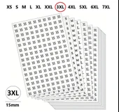 3XL-Mağaza Giysi, Beden Etiket Çapı-15mm Kendinden Yapışkanlı (300 adet) Yuvarlak Boyut Etiket thumbnail 1