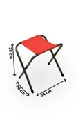 Exent 45X60 cm Kamp Sehpası + 3 Adet KIRMIZI Tabure Piknik, bahçe balkon sehpası Katlanır Sehpa-B-3K thumbnail 3