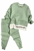 Yazı Detaylı Tarz Yeşil Renk Kız Çocuk Takım thumbnail 5