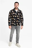 MDB Erkek Tam Fermuarlı Desenli Polar weat – iyah ulticolor Figür Desen Yakalı, Uzun Kollu, Oversize Rahat Kalıp iyah thumbnail 1