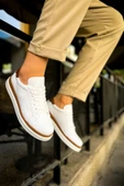 CH979 - Santoni GBT Spor Erkek Ayakkabı BEYAZ/TABA thumbnail 1