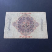 Escoines Koleksiyon 3996368f4225490274 1914 Almanya N.051 serisi 20Mark ÇT eski yabancı kağıt para thumbnail 2