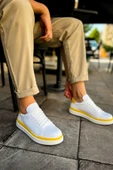 CH979 - Santoni GBT Spor Erkek Ayakkabı BEYAZ/SARI thumbnail 3