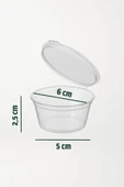 100’lü Set-60 ml Kendinden Kapaklı Şeffaf Sosluk – Sızdırmaz, Sıcağa Dayanıklı, Tekrar Kullanılabilir - 7
