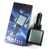 4 In 1 Geri Çekilebilir Araç Şarj Cihazı Rgb Işıklı USB C Kablosu IPhone Huawei Samsung Hızlı Şarj Kablosu Çakmak - 1