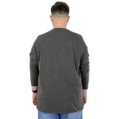 Büyük Beden Erkek Tshirt Likralı Bisiklet Yaka 20102 Antramelanj thumbnail 3