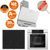 Ferre FryArt&Buharlı Livello Sessiz Davlumbaz Elektrikli Beyaz Ank. Set (D081-SA + MS261 + QEP64CB) thumbnail 1