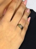 Doğal Taş Pembe Kuvars Taşlı Antik Model Kadın Ayarlanabillir Yüzük euy79pk thumbnail 1