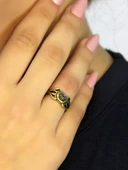 Doğal Taş Labradorit Doğal Taşlı Antik Model Kadın Ayarlanabillir Yüzük euy79lbt thumbnail 1