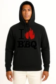Kapüşonlu Barbecue Grill T-Shirt Babb Bros Bbq Göğüs Tasarımlı Unisex Sweatshirt thumbnail 9