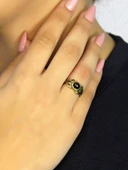 Doğal Taş Oniks Doğal Taşlı Antik Model Kadın Ayarlanabillir Yüzük euy79o thumbnail 1