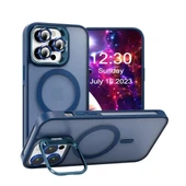 iPhone 14 Pro Max Kılıf Armor Seri Magsafe Uyumlu Stand Özellikli Kamera Lensli Kapak - 7