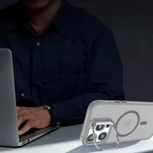 iPhone 14 Pro Max Kılıf Armor Seri Magsafe Uyumlu Stand Özellikli Kamera Lensli Kapak - 9