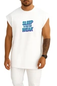 Oversize Sleep İs For The Weak Göğüs Tasarımlı Unisex Spor Atlet thumbnail 1