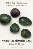 Sertifikalı Ruby Zoisite Yakutlu Zümrüt Taşı Kütle 25–30 mm Sevgi Denge Canlılık Enerjisi Taşı - 1