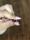 Doğal Taş Oniks Doğal Taşlı Antik Model Kadın Ayarlanabillir Yüzük euy79o thumbnail 3