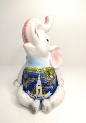 Kemer Yazılı Seramik Fil Biblo Masaüstü Süsü Obje Bereket 10364 - 2