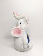 Kemer Yazılı Seramik Fil Biblo Masaüstü Süsü Obje Bereket 10364 - 3