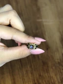 Doğal Taş Labradorit Doğal Taşlı Antik Model Kadın Ayarlanabillir Yüzük euy79lbt thumbnail 3