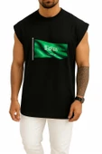 Oversize Suudi Arabistan Bayrak Göğüs Tasarımlı Unisex Spor Atlet thumbnail 9