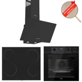 Ferre FryArt&Buharlı Fırın Grano FlowArt Elektrikli 3'lü Siyah Ank. Set (D086 + MS261 + QEP64CS) thumbnail 1