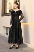 Aşkın Büyüsü Abiye Elbise 6054-Siyah thumbnail 2