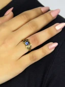 Doğal Taş Labradorit Doğal Taşlı Antik Model Kadın Ayarlanabillir Yüzük euy79lbt thumbnail 2