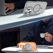 iPhone 15 Kılıf Armor Seri Magsafe Uyumlu Stand Özellikli Kamera Lensli Kapak - 5