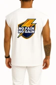 Oversize No Pain No Gain Göğüs ve Sırt Tasarımlı Atlet thumbnail 11