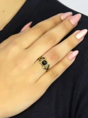 Doğal Taş Oniks Doğal Taşlı Antik Model Kadın Ayarlanabillir Yüzük euy79o thumbnail 2