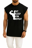 Oversize Eat Sleep Gym Repeat Göğüs Tasarımlı Atlet thumbnail 11