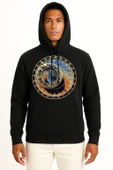 Kapüşonlu Prague Astronomical Clock Old Town Göğüs Tasarımlı Unisex Sweatshirt thumbnail 9