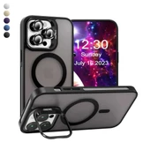 iPhone 14 Pro Max Kılıf Armor Seri Magsafe Uyumlu Stand Özellikli Kamera Lensli Kapak - 1